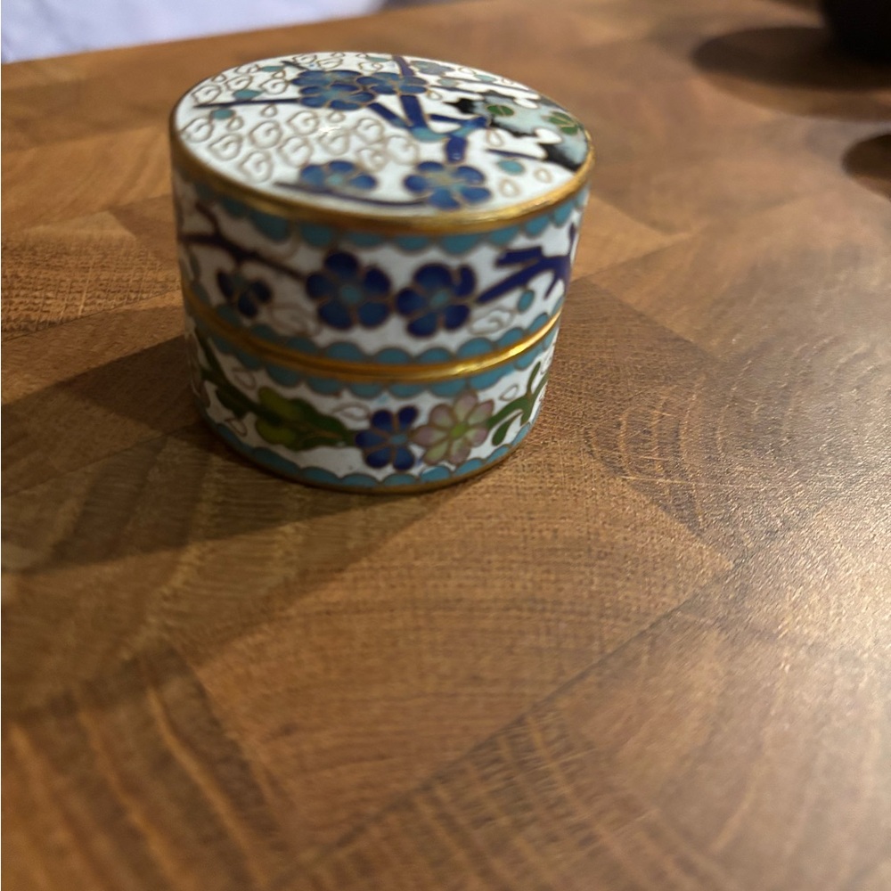 Vintage Enamel Trinket Box